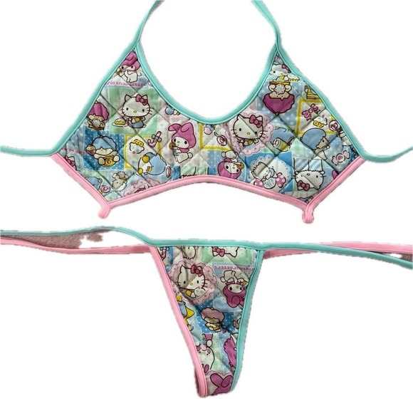 Sanrio Other - Like A Drugg Handmade Hello Kitty lingerie top and bottom with adjustable straps